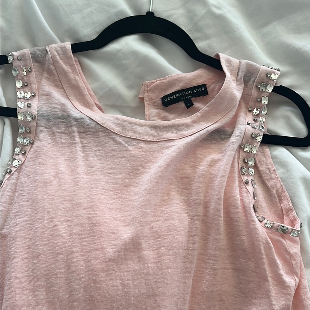 Generation Love Pink Sleeveless Top with Embellishments
